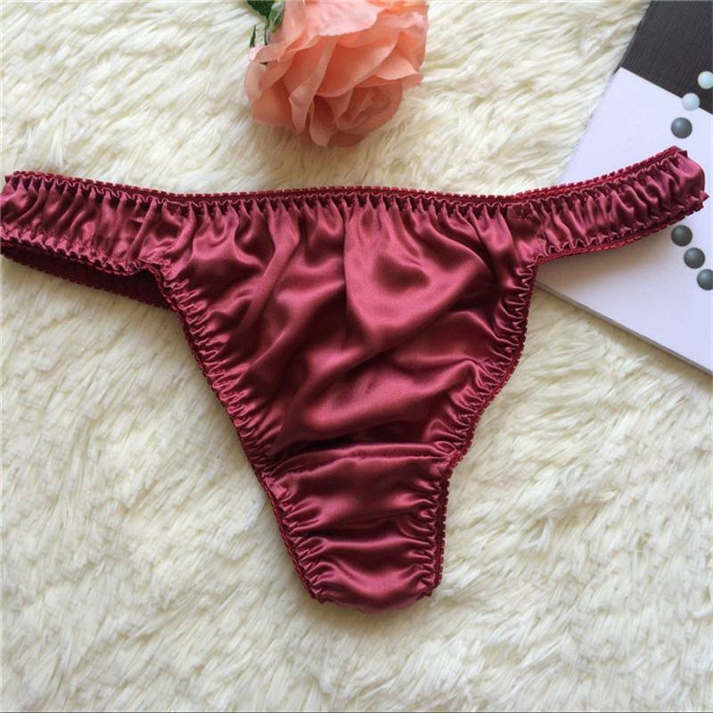 Spot Mulberry Silk Sexy Panties Silk Underwear plus Size Briefs Men's and Women's Couple Seamless T-Back - Image 31