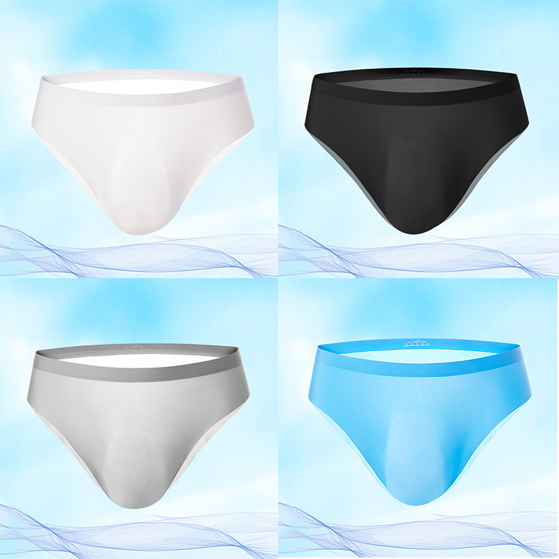 Stable Supply Seamless Men Ice Silk Briefs Men's Ultra-Thin One-Piece 3D Convex Film Shorts Sexy Live Broadcast Summer - 图片 10