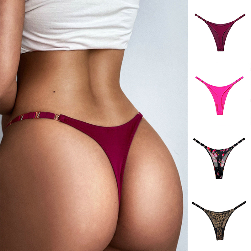 1908t Sexy European and American Metal Ice Silk T-Shaped Panties Women's Fitness Exercise Hip Lifting Low Waist High Fork T-Back Half Sheath - Image 19
