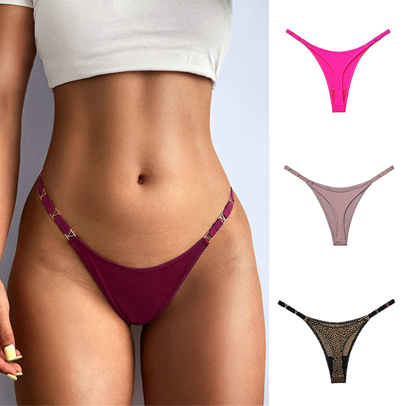 1908t Sexy European and American Metal Ice Silk T-Shaped Panties Women's Fitness Exercise Hip Lifting Low Waist High Fork T-Back Half Sheath - Image 15