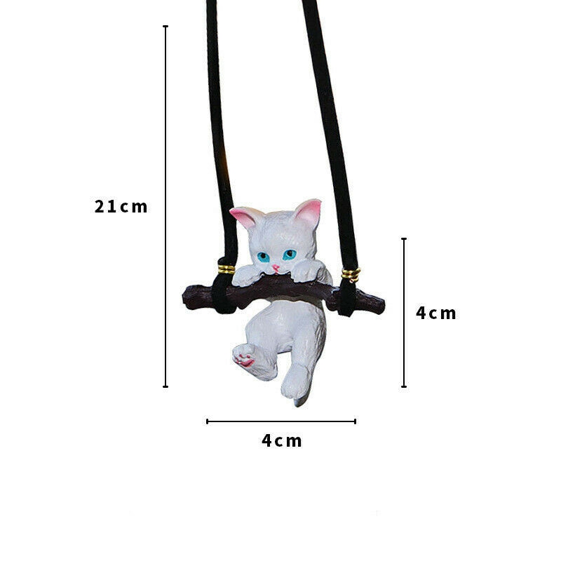 Car Pendant Creative Cute Branch Cat Rearview Mirror Pendant Car Interior Decor - Image 6