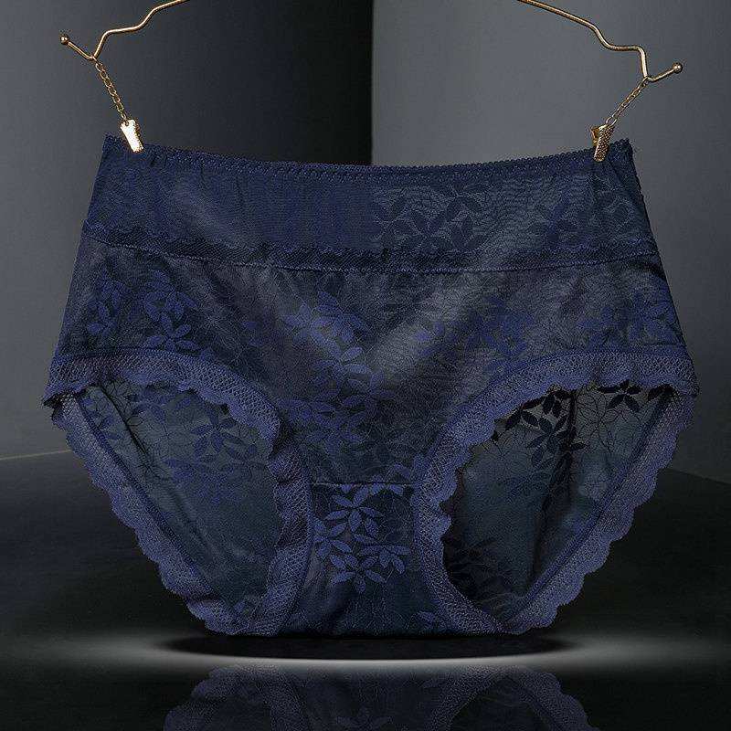 Large Size High Waist Panties for Women Underwear Sexy Lace Transparent Briefs - 图片 12