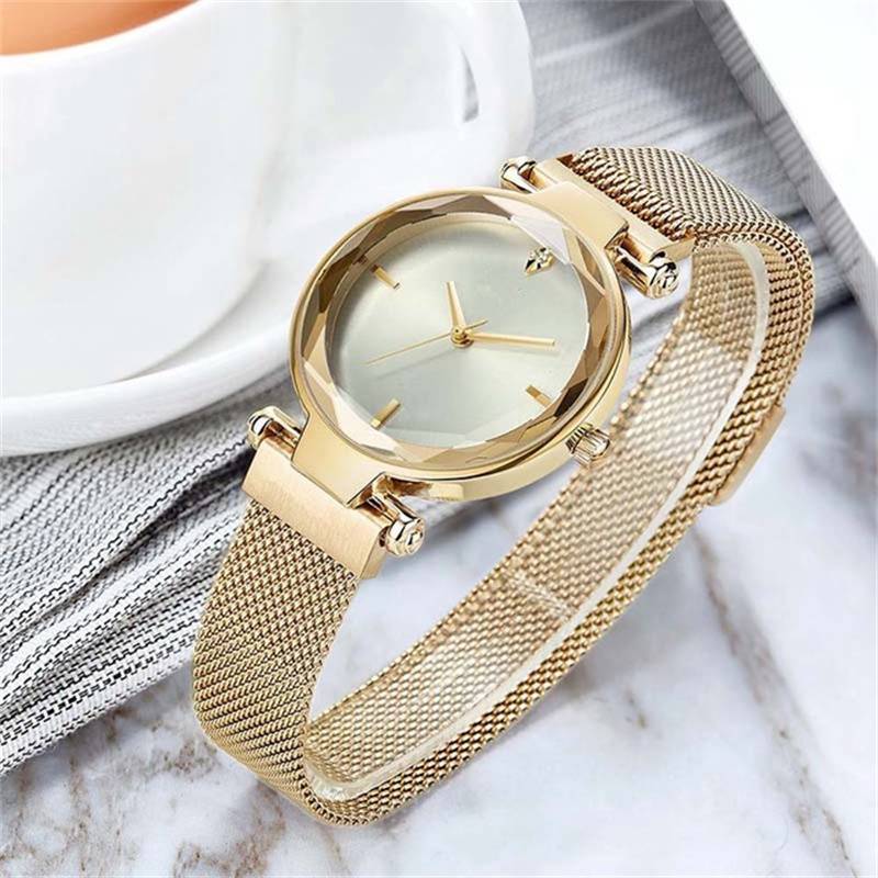 GENEVA Women Ladies Watch Gold Silver Black White Alloy Mesh Band Wrist Watches - Image 3
