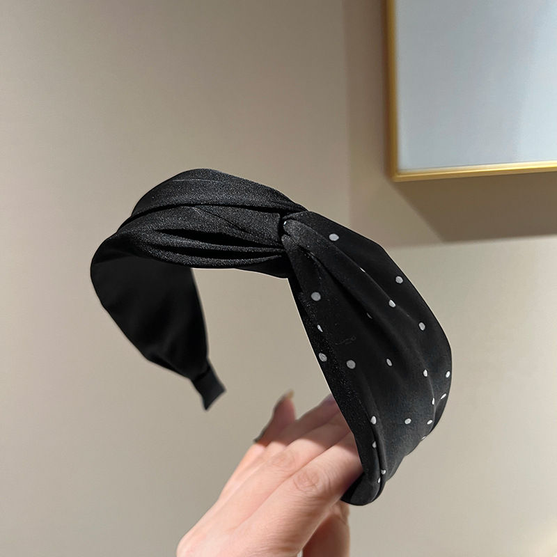 Headband Retro Satin Rhinestone Knotted Hairband Bow Barrettes Fashion Women Hair Accessory - 图片 21