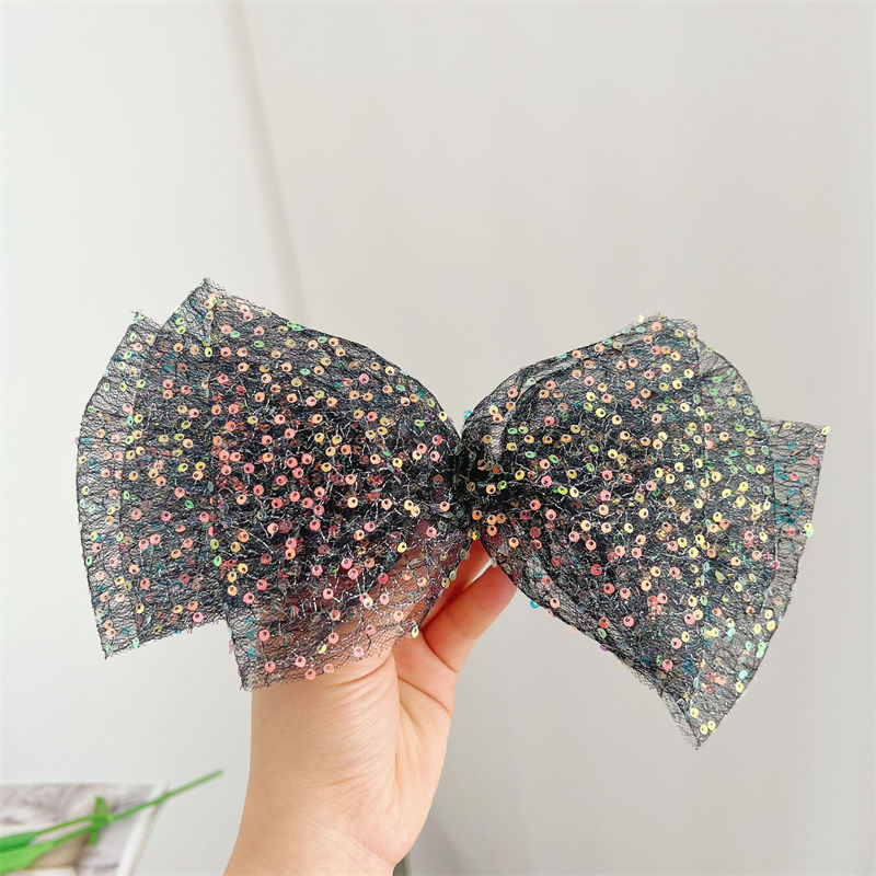 Summer Mesh Bow Barrettes Headdress Head Flower Hairpin Sequined Clip Hair Accessory - Image 6