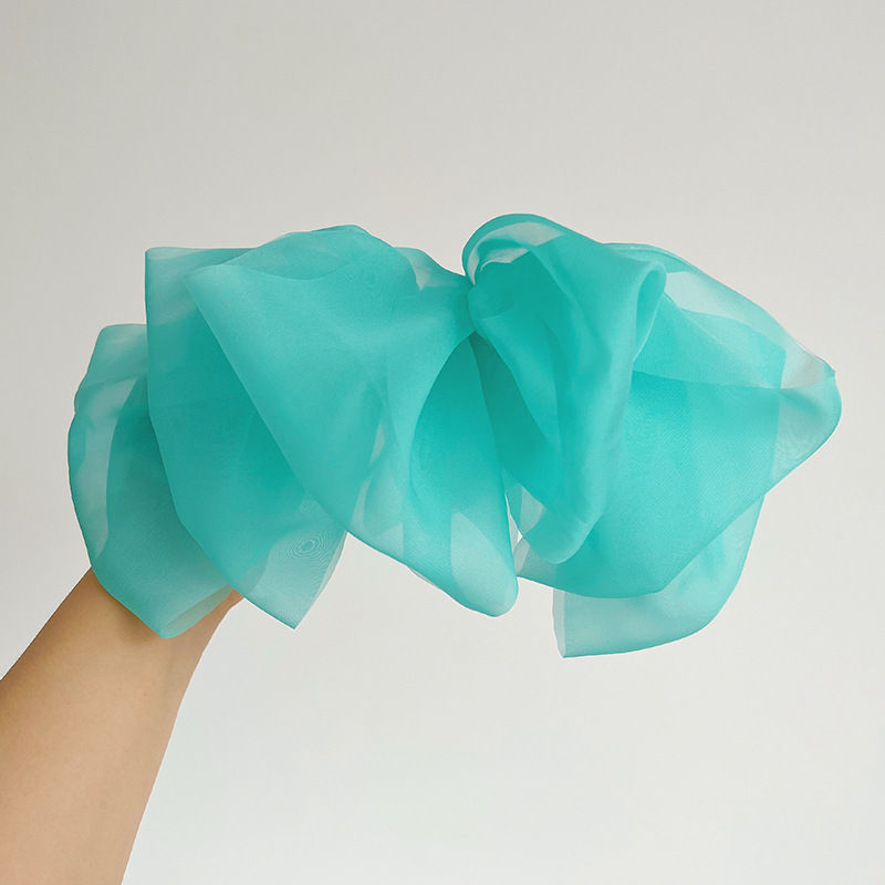 Multi-Layer Tulle Chiffon Large Bow Barrettes Ultra-Thin Pleated Spring Clip Hair Accessories - 图片 14