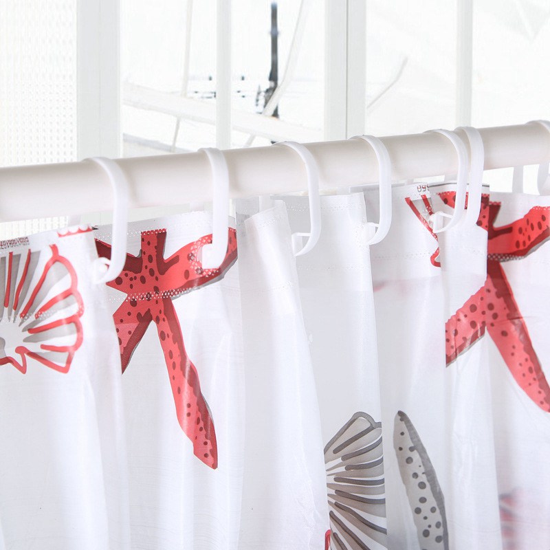 Shower Curtain Starfish Partition Waterproof Mildew PEVA Curtain For Bathroom - Image 10