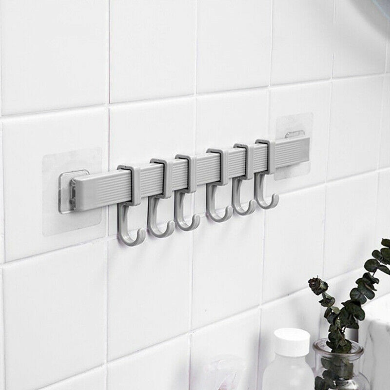 Multifunction Kitchen Storage Hook Holder 6 Hooks Wall Door Holder Hanger Rack For Spoon Scoop Bathroom Kitchen Organizer - Image 13