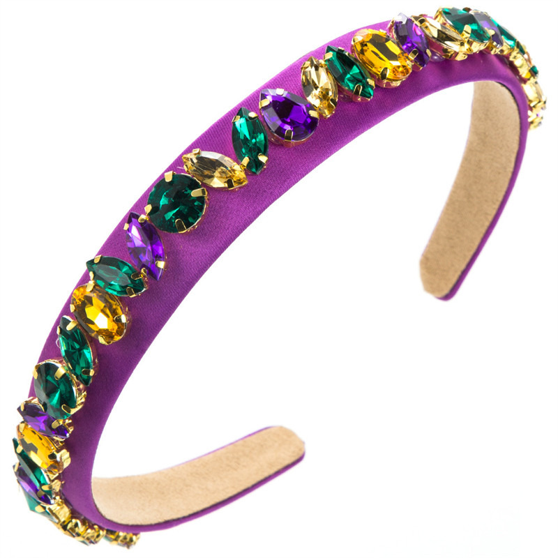 Fashion Headband Female Baroque Personality Shaped Colorful Crystals Temperament Party Hair Accessories - 图片 7