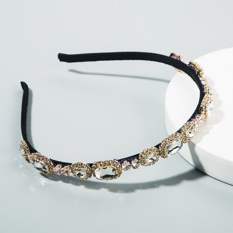 Simple Retro Headband Women's Rhinestone High Quality Thin Edges Baroque Style Headband Hairpin - 图片 7