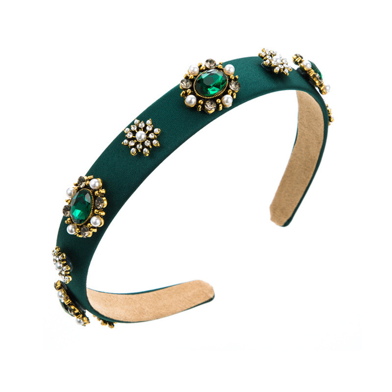 Retro Glass Drill Pearl Headband Female Baroque Thin Edges Headwear Hair Accessory Fashion - 图片 7