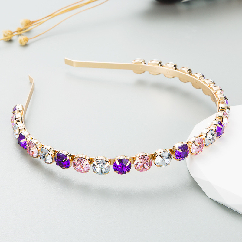 Baroque Gold Creative Metal Headband Light Luxury Fengcai Color Diamond Hair Accessories - Image 7