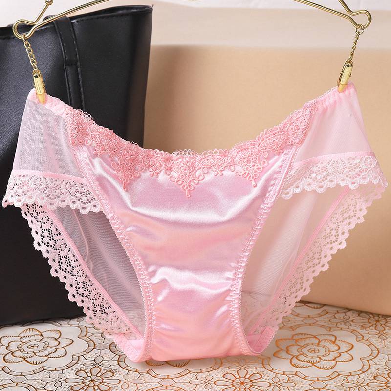 Sexy Women Shiny Satin Lace Knickers Briefs Panties Seamless Underwear Lady - 图片 8