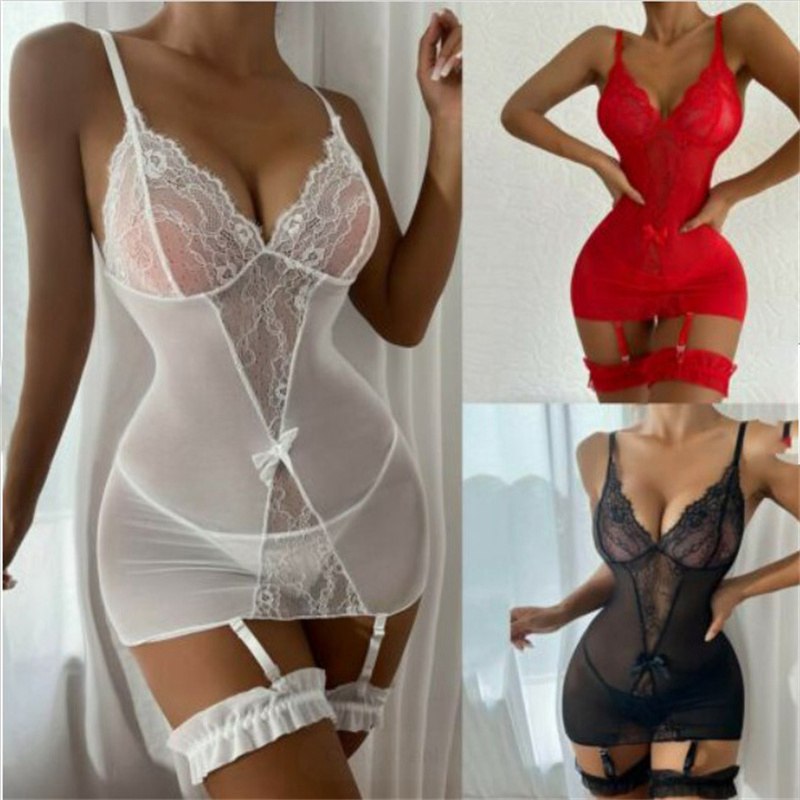 Women Lingerie Crotchless Body Stocking Bodysuit Sexy Babydoll Underwear