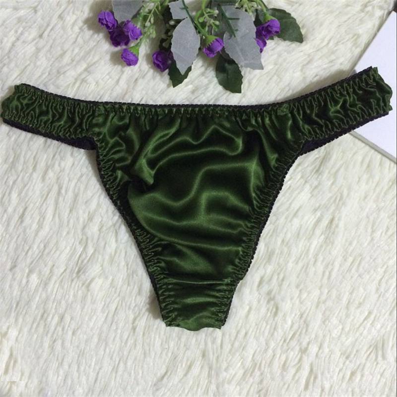 Spot Mulberry Silk Sexy Panties Silk Underwear plus Size Briefs Men's and Women's Couple Seamless T-Back - Image 23