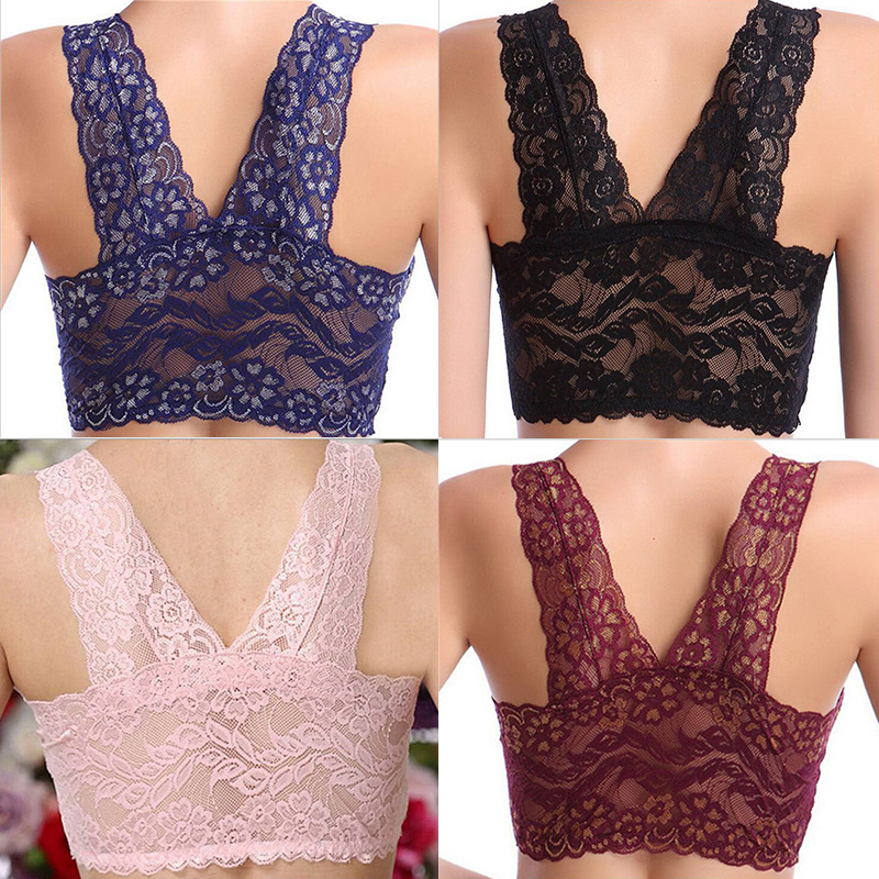 Sexy Bra Breathable Comfortable Full Lace Binding Sleep Underwear Women's Vest-Style Wireless Sports Bra - 图片 20
