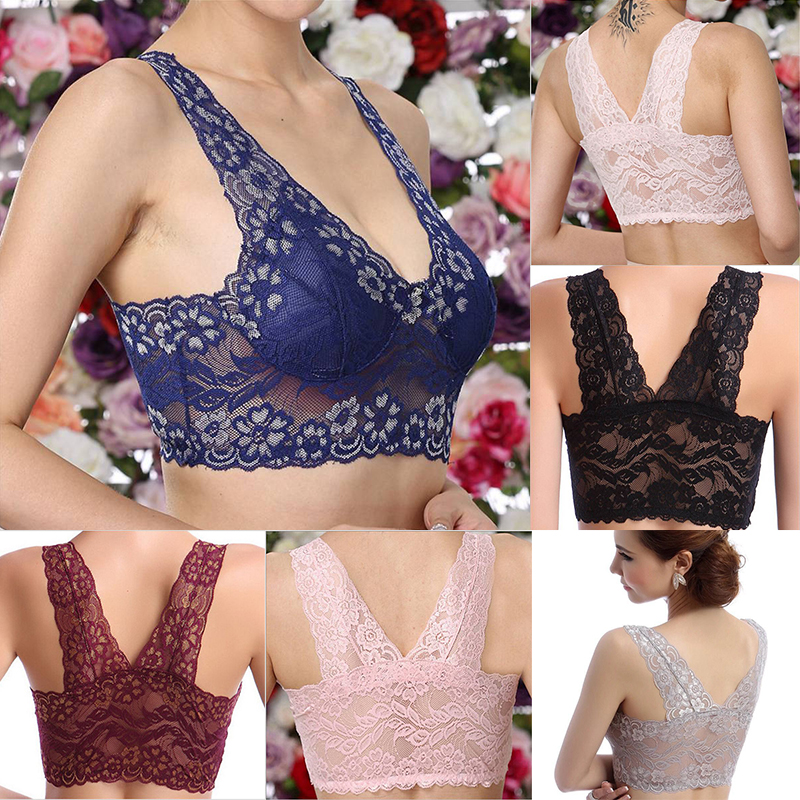 Sexy Bra Breathable Comfortable Full Lace Binding Sleep Underwear Women's Vest-Style Wireless Sports Bra - 图片 21