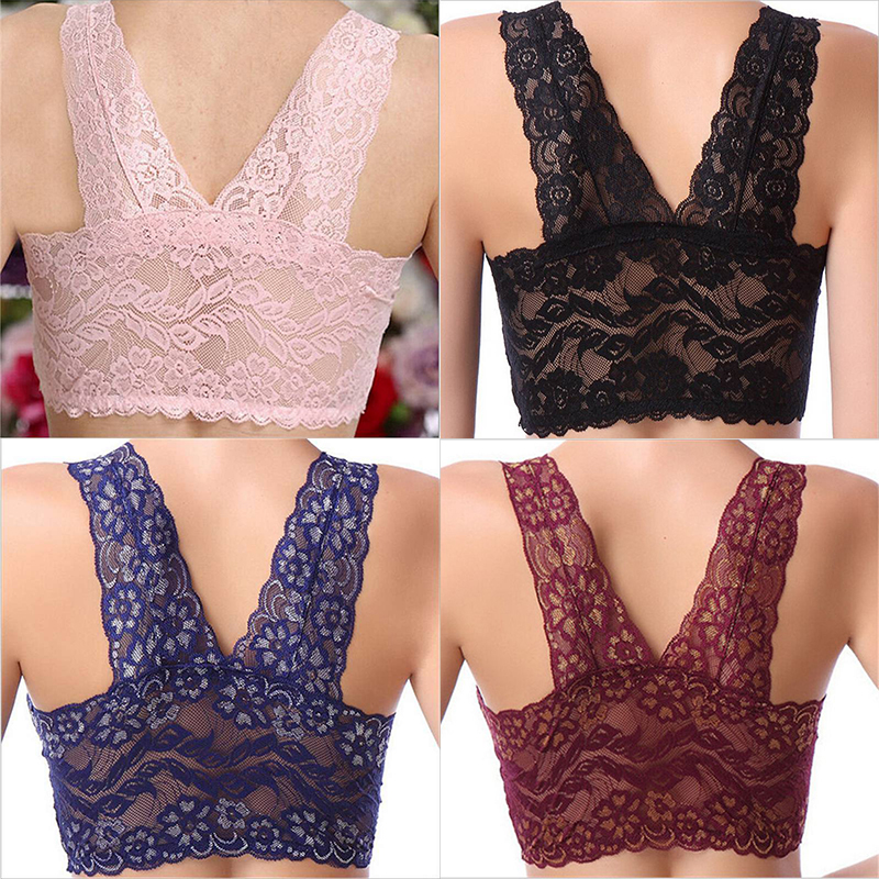 Sexy Bra Breathable Comfortable Full Lace Binding Sleep Underwear Women's Vest-Style Wireless Sports Bra - 图片 15