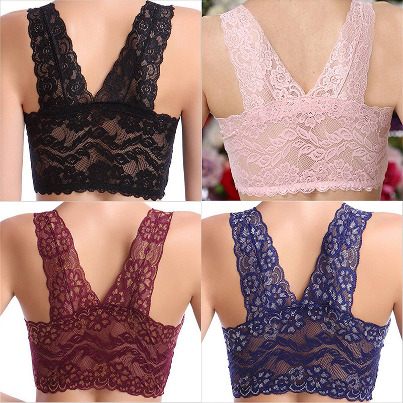 Sexy Bra Breathable Comfortable Full Lace Binding Sleep Underwear Women's Vest-Style Wireless Sports Bra - 图片 16