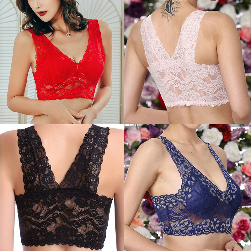 Sexy Bra Breathable Comfortable Full Lace Binding Sleep Underwear Women's Vest-Style Wireless Sports Bra - 图片 18