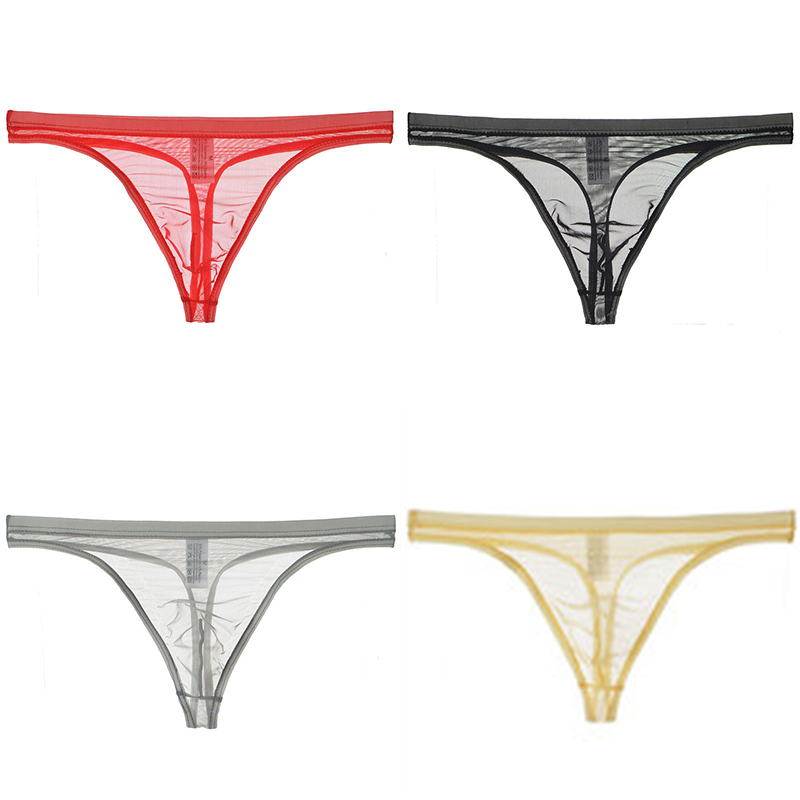 Men's Underwear T-Back Thong G-String Sexy Breathable Tangas Mesh Thong See Through Underpant Sezy Lingerie Male Panties A50A50 - 图片 24