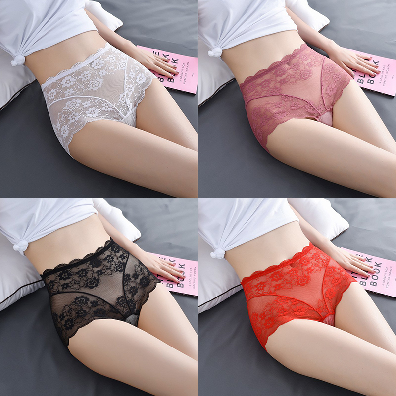 Women's Underwear Lace Sexy Thin Breathable and Transparent Japanese High Waist Large Size Hip Lifting Belly Contracting 917 - Image 11