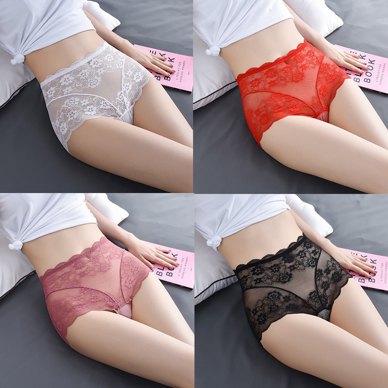 Women's Underwear Lace Sexy Thin Breathable and Transparent Japanese High Waist Large Size Hip Lifting Belly Contracting 917 - Image 12