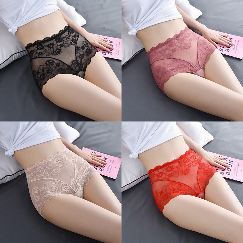 Women's Underwear Lace Sexy Thin Breathable and Transparent Japanese High Waist Large Size Hip Lifting Belly Contracting 917 - Image 15