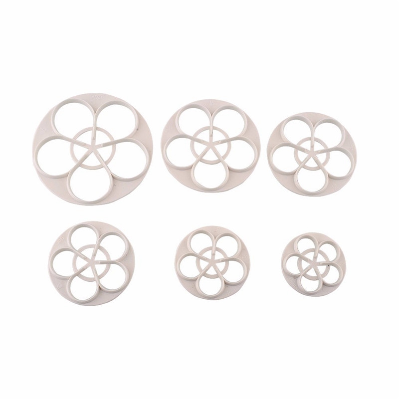 6Pcs Rose Flower Fondant Mould Cutter Cake Decorating Craft Icing Baking Tools - 图片 7