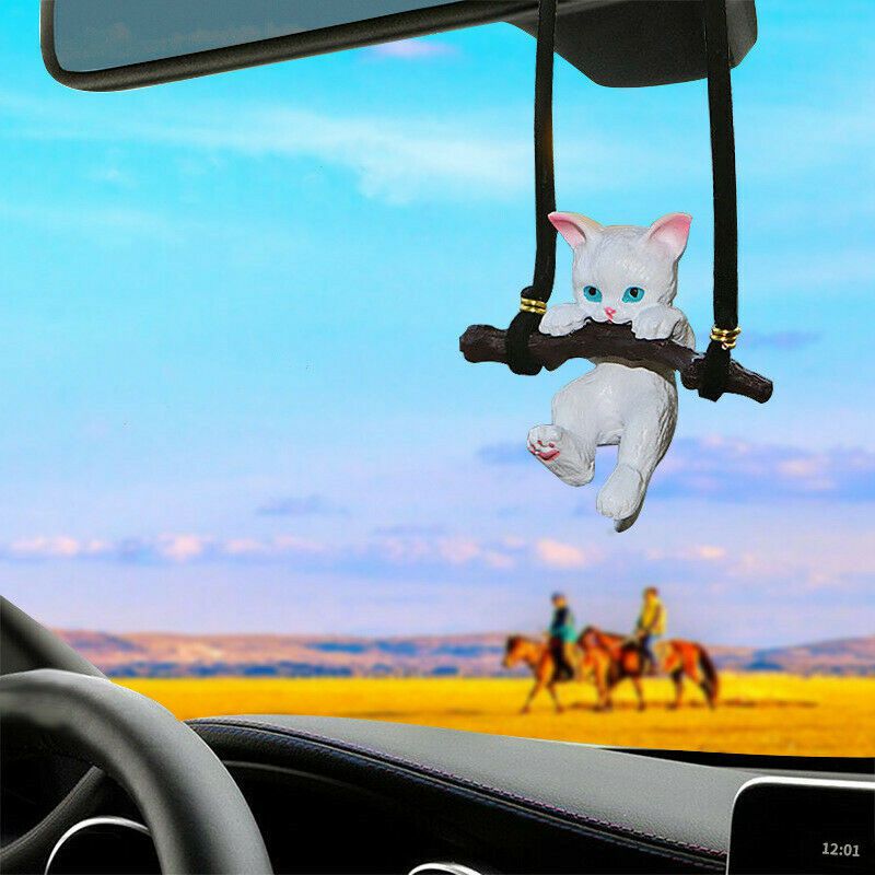 Car Pendant Creative Cute Branch Cat Rearview Mirror Pendant Car Interior Decor - Image 7