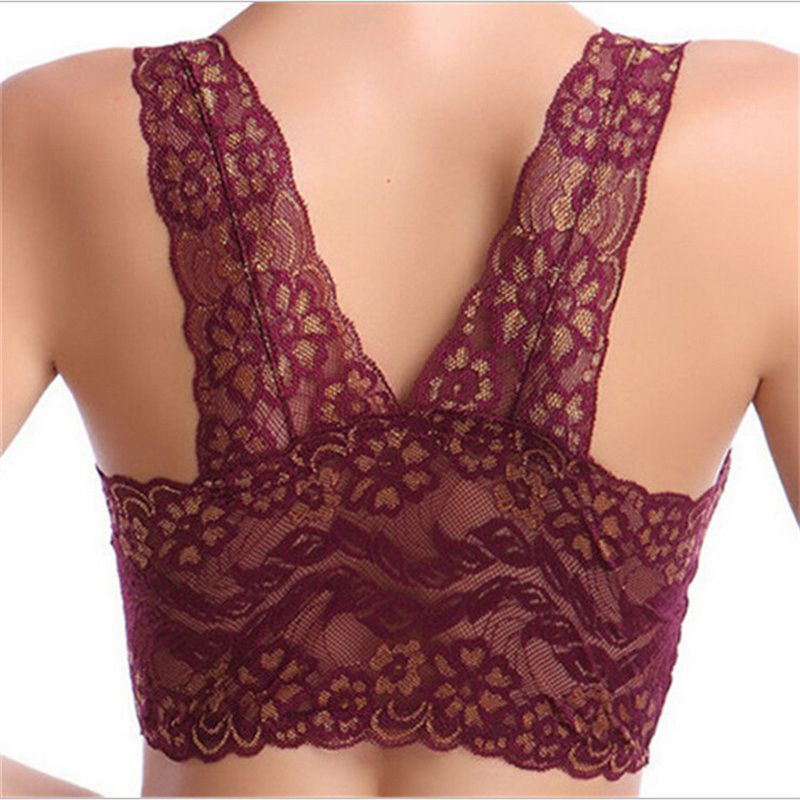Sexy Bra Breathable Comfortable Full Lace Binding Sleep Underwear Women's Vest-Style Wireless Sports Bra - 图片 13