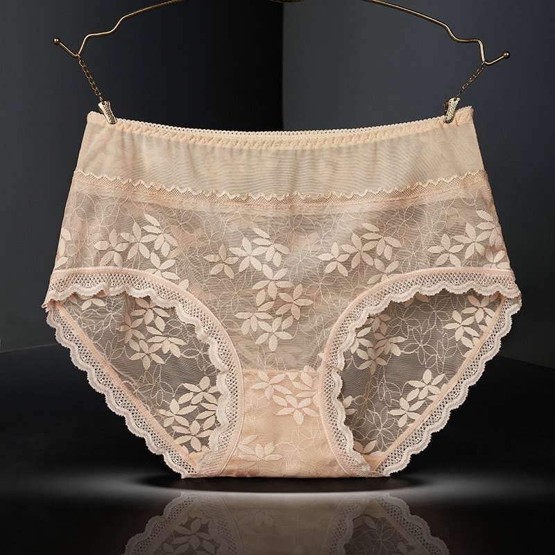 Large Size High Waist Panties for Women Underwear Sexy Lace Transparent Briefs - 图片 13