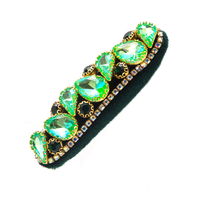 Retro Women's Side Bang Clip Broken Hair Hairpin Headband Super Shiny Glass Drill Sponge Barrettes - 图片 10
