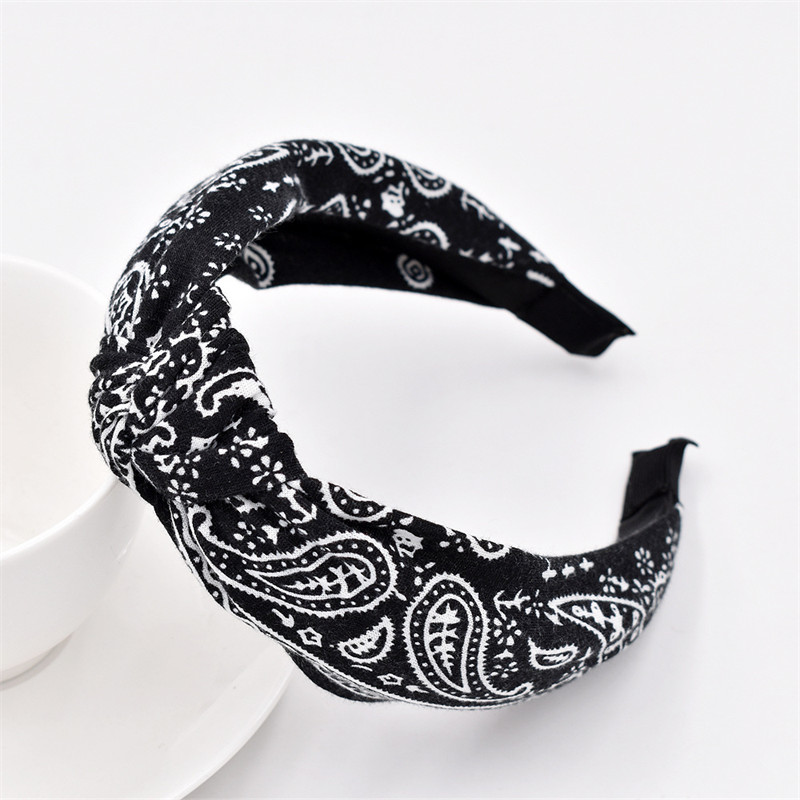 Knitted Retro Baroque Headband National Style Fabric Cross Headband Female Yoga Hair Accessories - 图片 9
