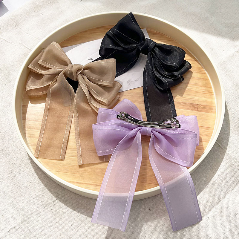 Bow Barrettes Mesh Ribbon Hairpin Barrettes Hair Clip Hair Accessories Fashion - 图片 5