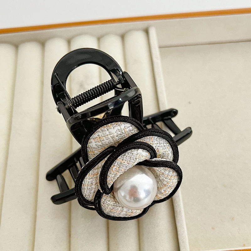 Pearl Camellia Hair Band Retro Classic Style Hair Accessories Barrettes Grip Shark Clip Headdress Fashion - 图片 16