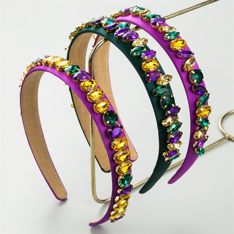 Fashion Headband Female Baroque Personality Shaped Colorful Crystals Temperament Party Hair Accessories