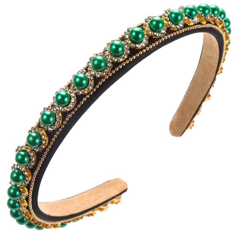 Fashion Thin Edges Baroque Pearl Headband Female Elegance Retro High Sense Dinner Party Hair Accessories - 图片 9