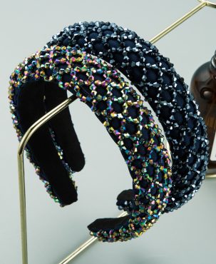 Fashion Elegant Handmade Beaded Crystal Sponge Headband Baroque Style Personality Trendy Headband Hairpin