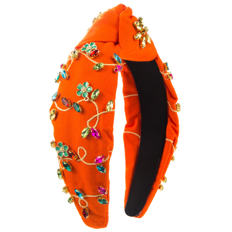 Fashion Baroque Flower Headband Hand-Stitched Dinner Party Hair Accessories - 图片 8