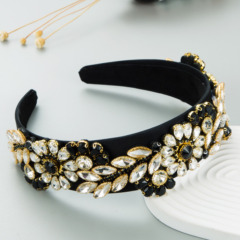 Fashion Baroque Color Glass Drill Cloth Headband Hair Accessories Women Hair Ornaments - Image 8