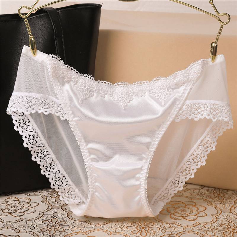 Sexy Women Shiny Satin Lace Knickers Briefs Panties Seamless Underwear Lady - 图片 9