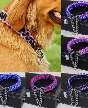 Nylon Chain Dog Training Collars Choker Collar Safety Medium Large Dogs Supply