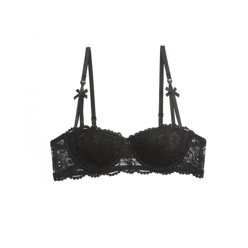 Embroidery Lace Bra Underwire Push Up Sexy Half Cup Brassiere for Women - 图片 6