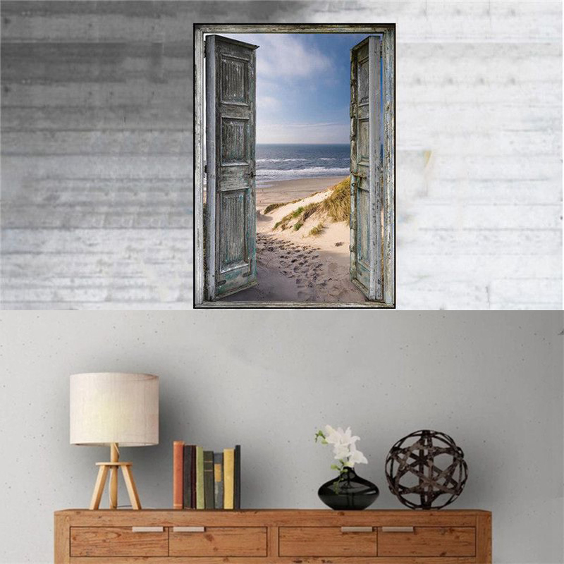 Diamond Painting DIY 5D Full Drill Pushing Open Door And Sea Room Decor Gift - 图片 10