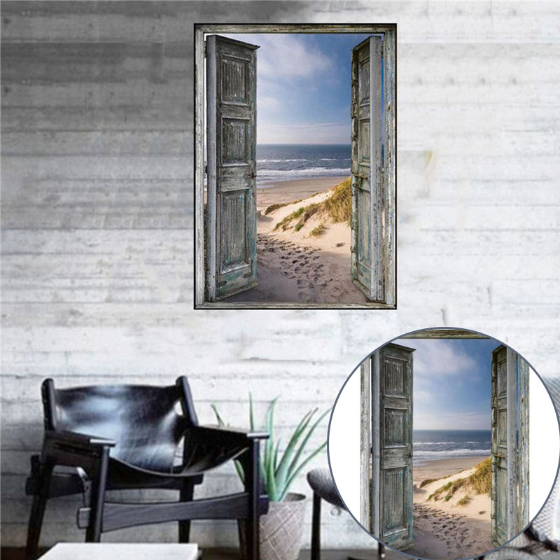 Diamond Painting DIY 5D Full Drill Pushing Open Door And Sea Room Decor Gift - 图片 14
