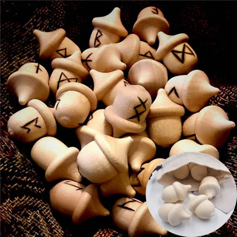 10 Pcs Wooden Acorns Unfinished Paint Stain DIY Craft Home Decor Ornament - Image 17