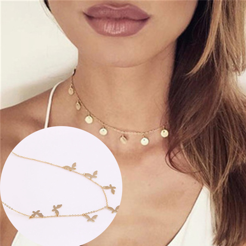 Round Tassel star gold Necklace Women Choker Necklaces Pendants jewelry gift - Image 29