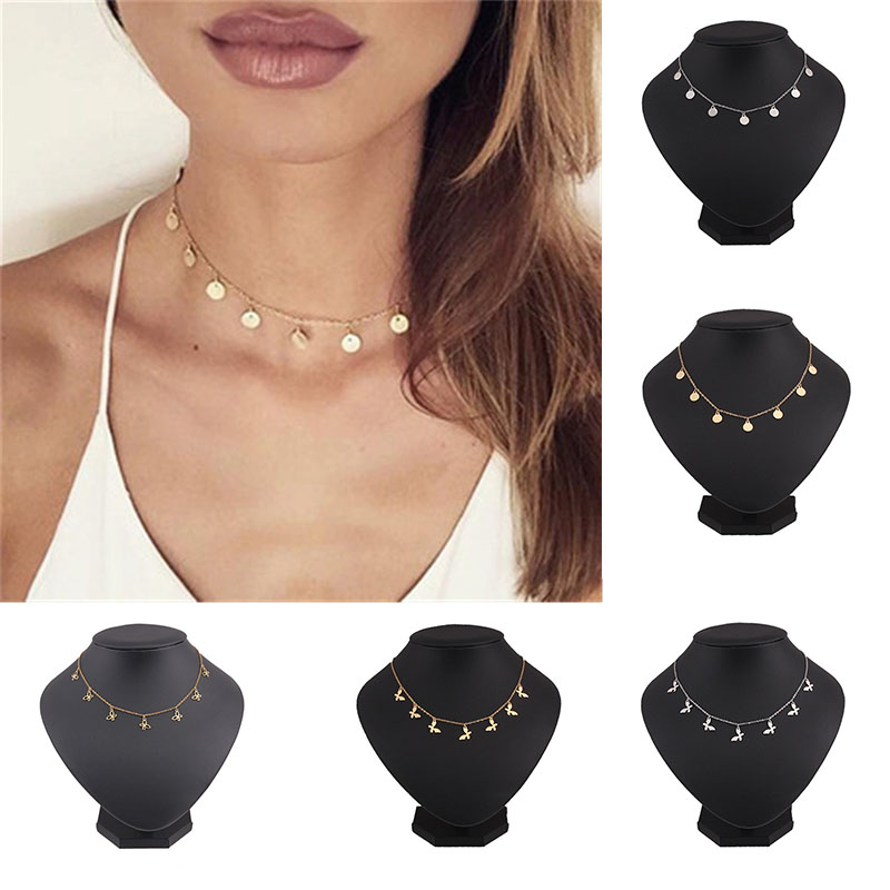 Round Tassel star gold Necklace Women Choker Necklaces Pendants jewelry gift - Image 22