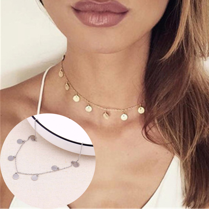 Round Tassel star gold Necklace Women Choker Necklaces Pendants jewelry gift - Image 17